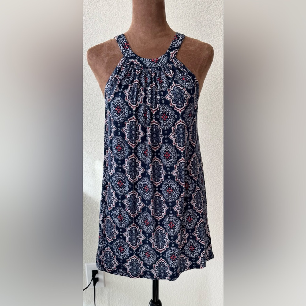 Loveappella Multicolor Printed Halter Tank